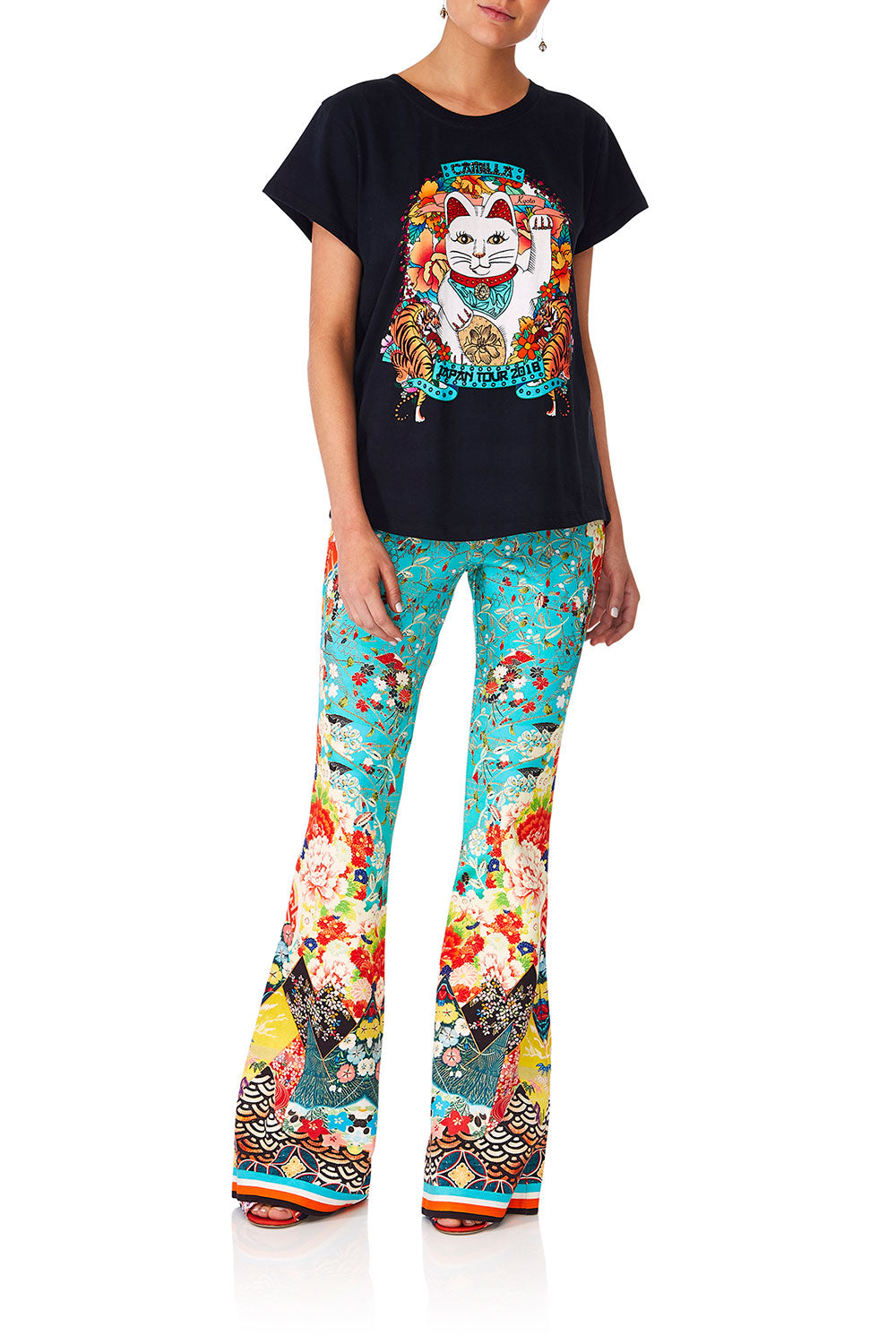 CAMILLA GALAXY GIRL HIGH WAISTED FLARED TROUSER