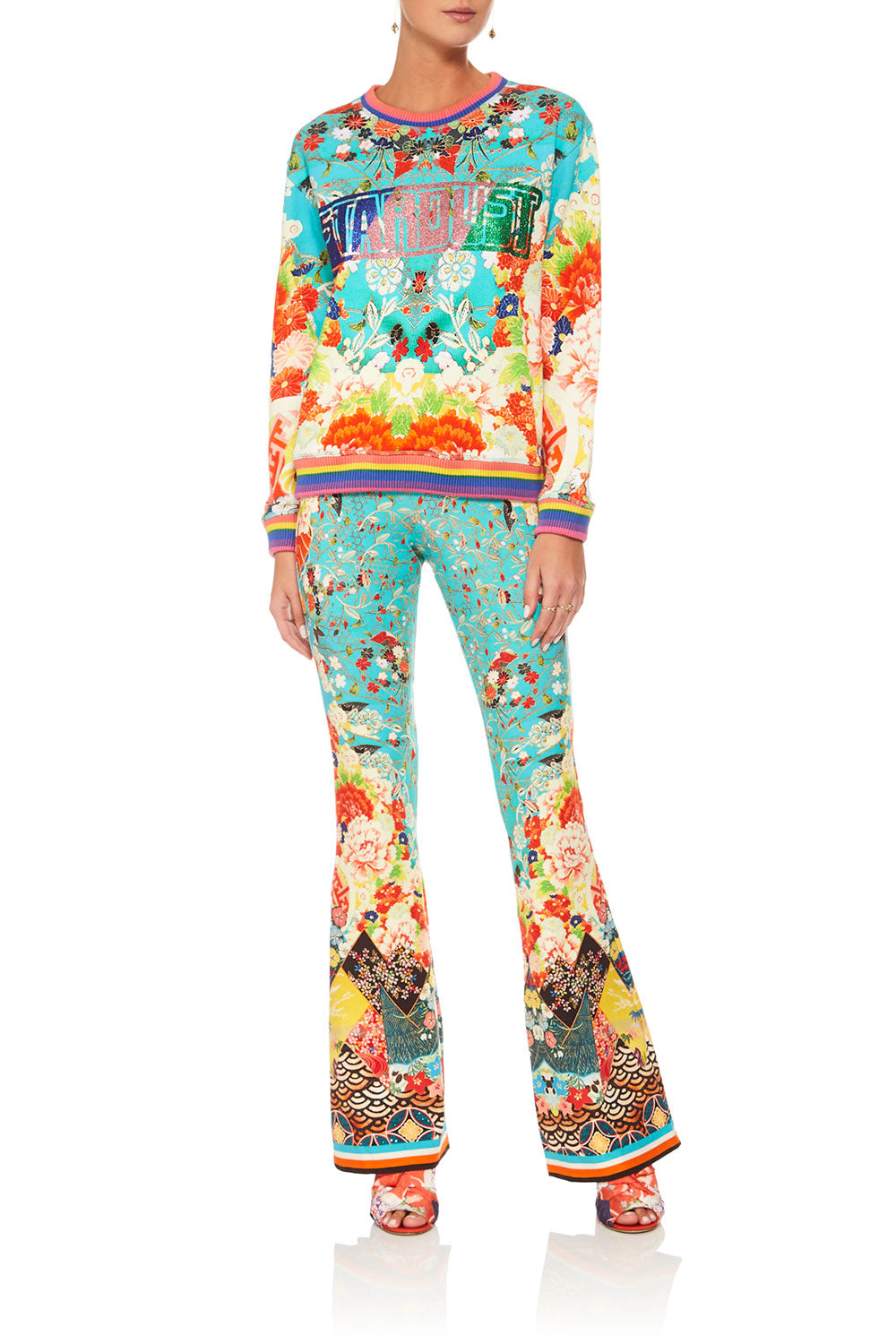 CAMILLA GALAXY GIRL HIGH WAISTED FLARED TROUSER