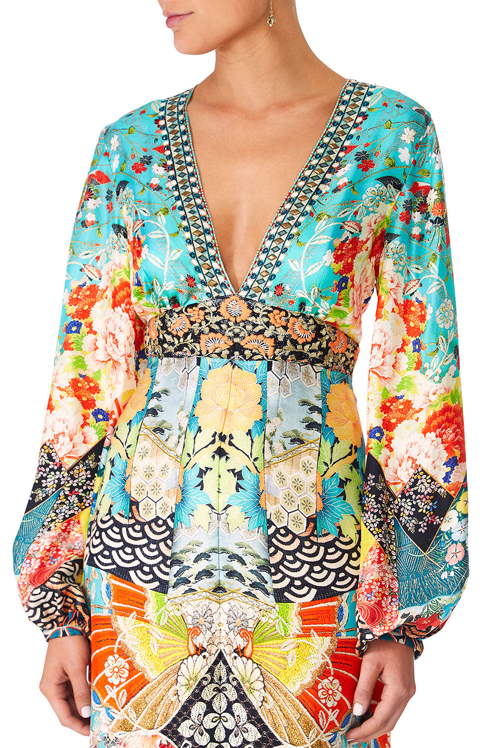 CAMILA GALAXY GIRL PRINTED LANTERN SLEEVE DRESS