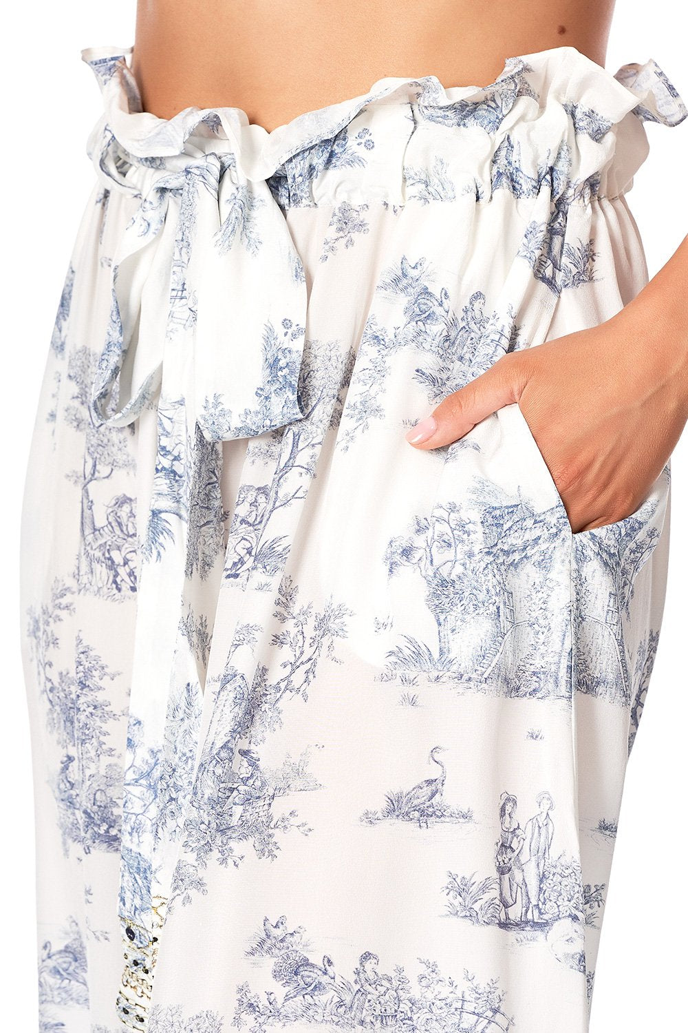 RUFFLE HEM PANTS WITH TIE SOUTHERN BELLE