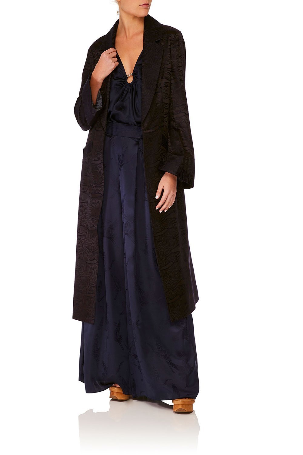 CAMILLA SOLID NAVY JACKET W TOPSTITCH DETAIL