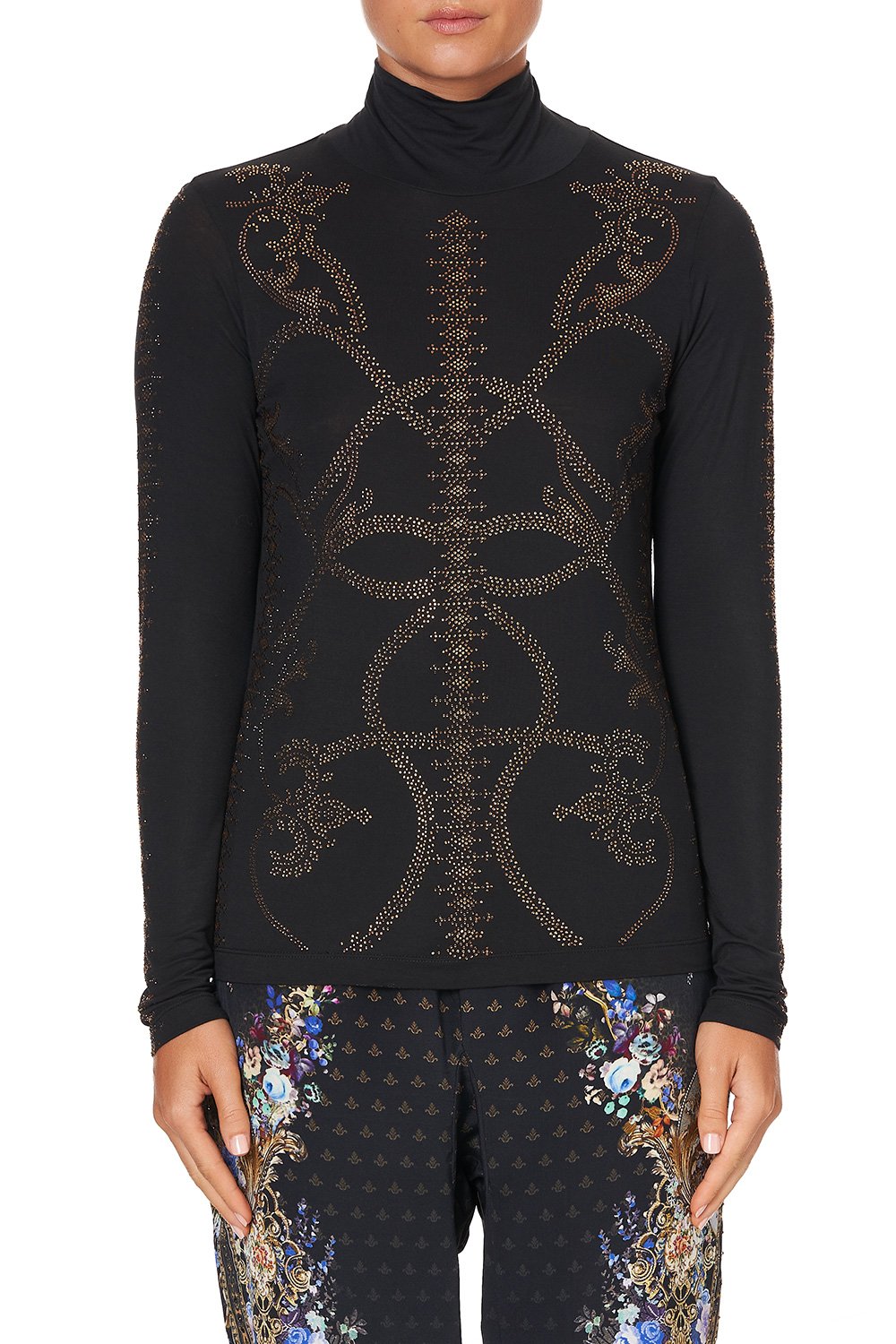 JERSEY TURTLENECK LUXE BLACK