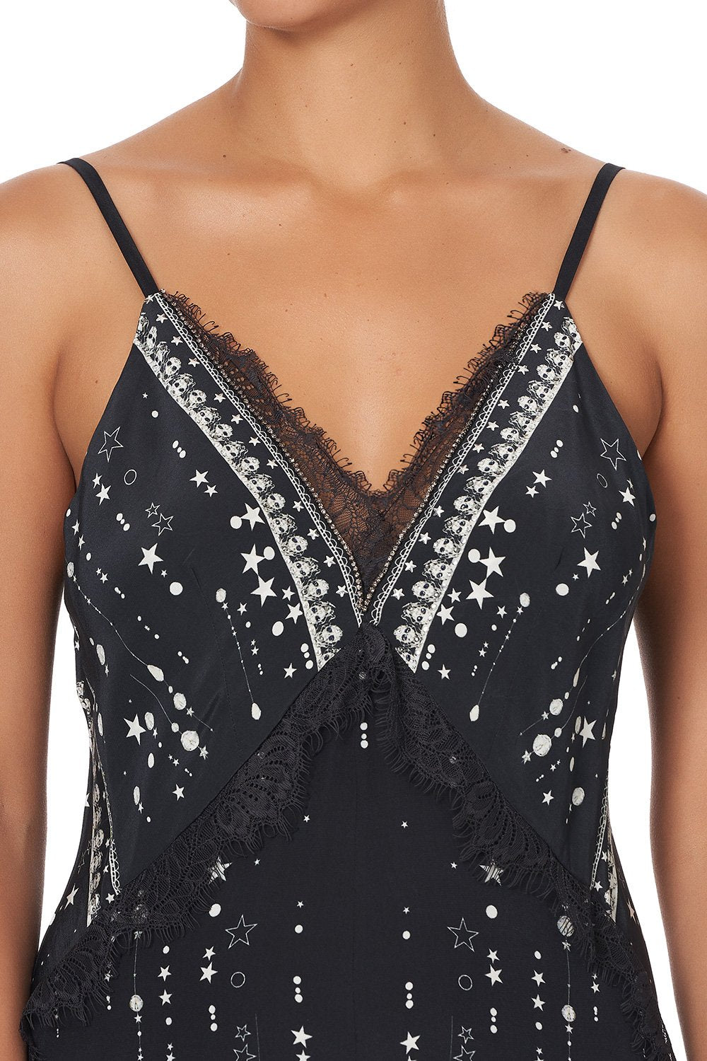 JUMPSUIT WITH SIDE PANELS AND GODET MIDNIGHT PEARL