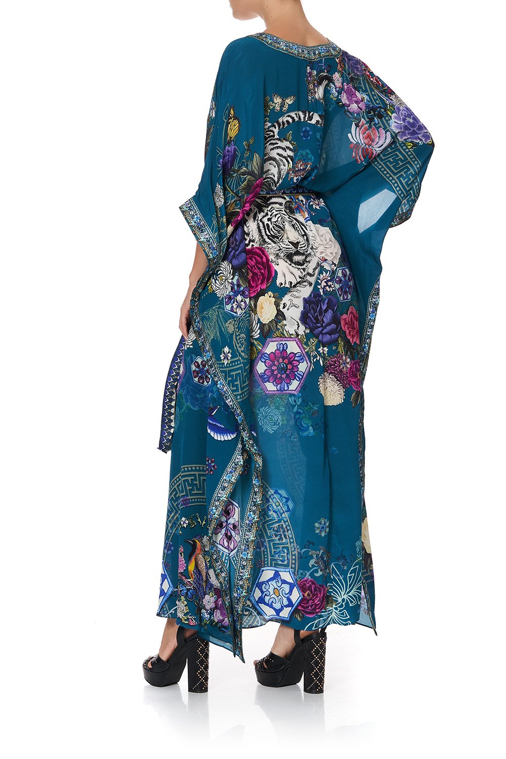 KAFTAN WITH V-NECKBAND AND BELT LUNAR GAZING