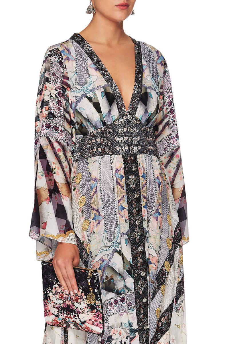 CAMILLA IN HER SHOES KIMONO SLEEVE DRESS W SHIRRING DETAIL