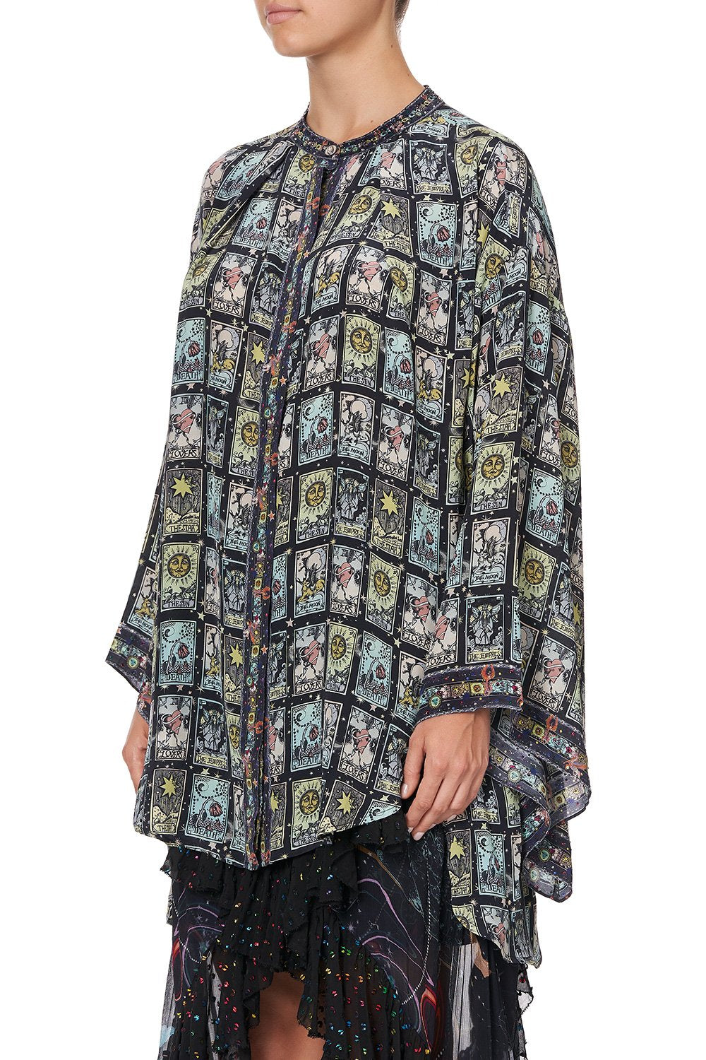 KIMONO SLEEVE BLOUSE MIDNIGHT MOON HOUSE