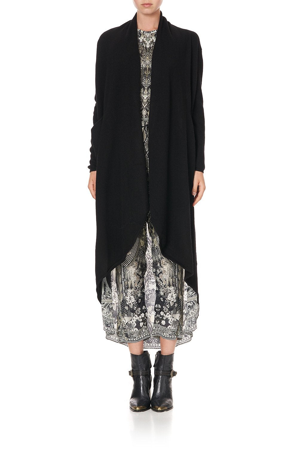 KNITTED CASUAL JACKET WITH SILK BACK ONE TRIBE