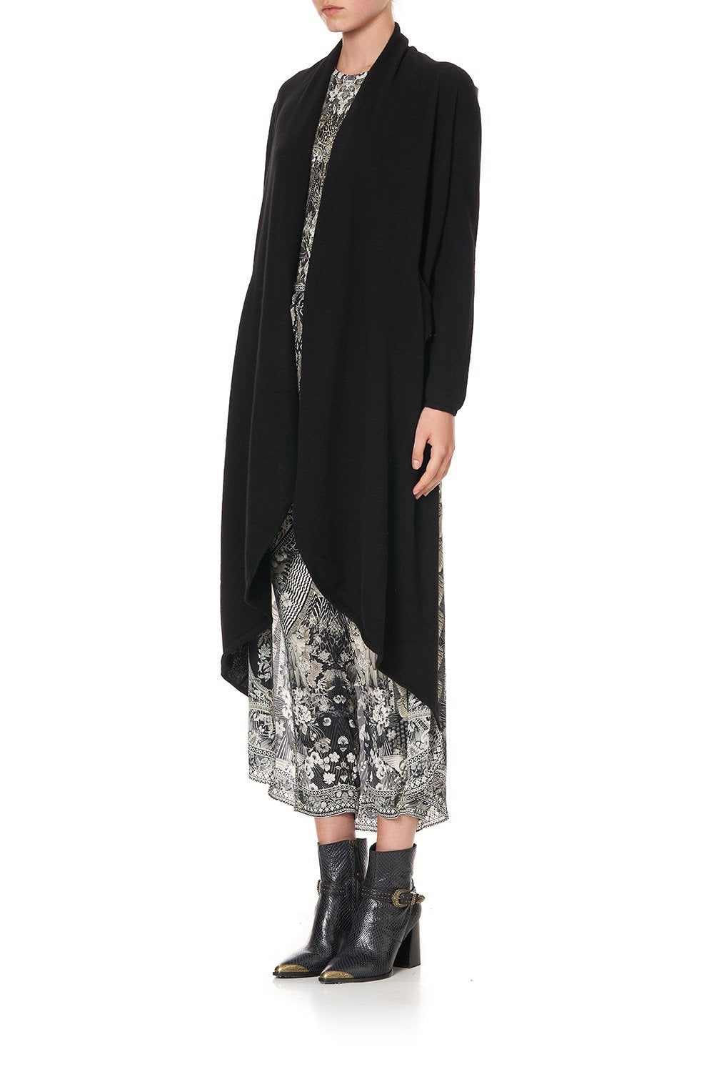 KNITTED CASUAL JACKET WITH SILK BACK ONE TRIBE