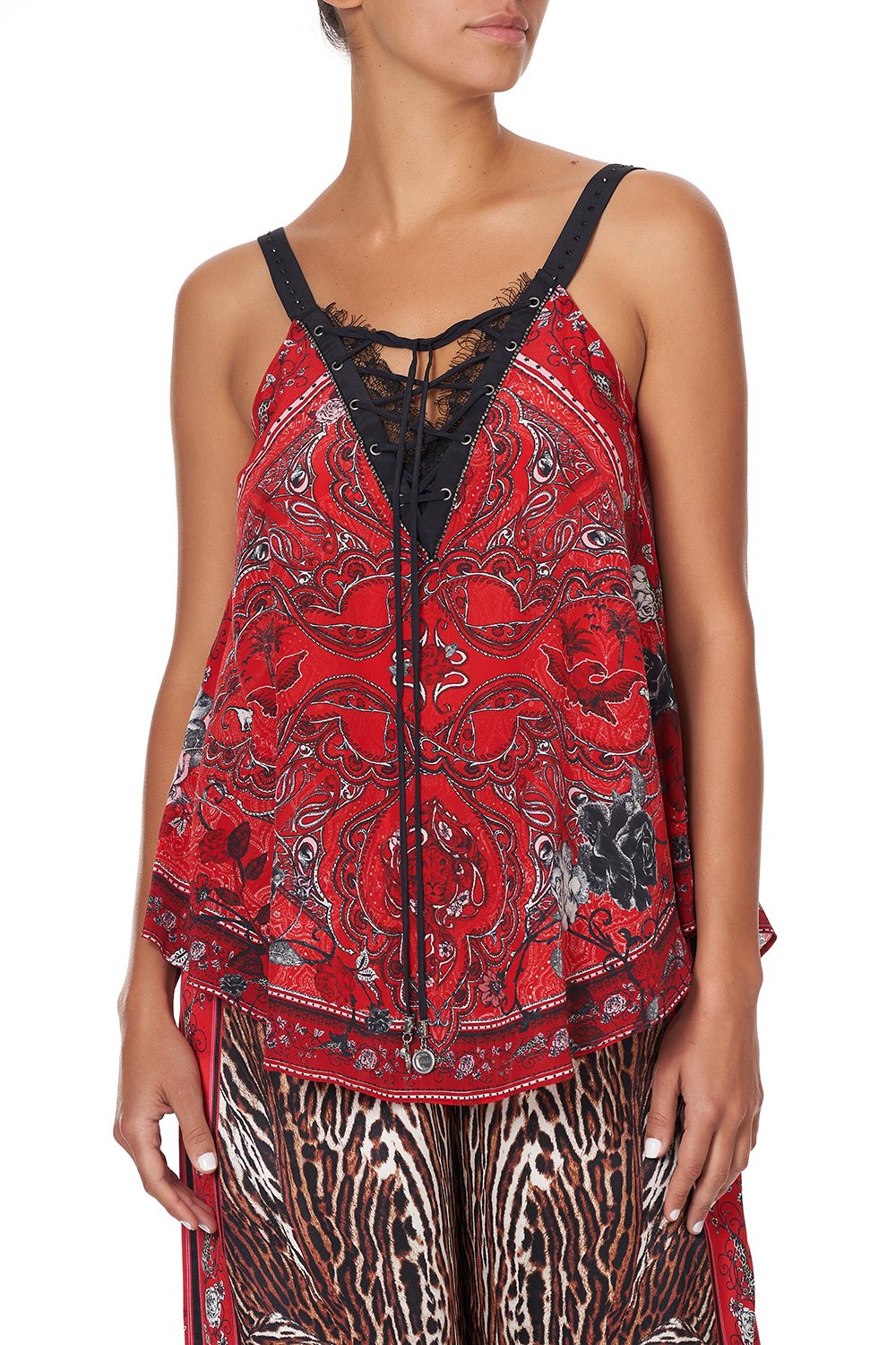 LACE UP EYELET CAMI PIRATE PUNK