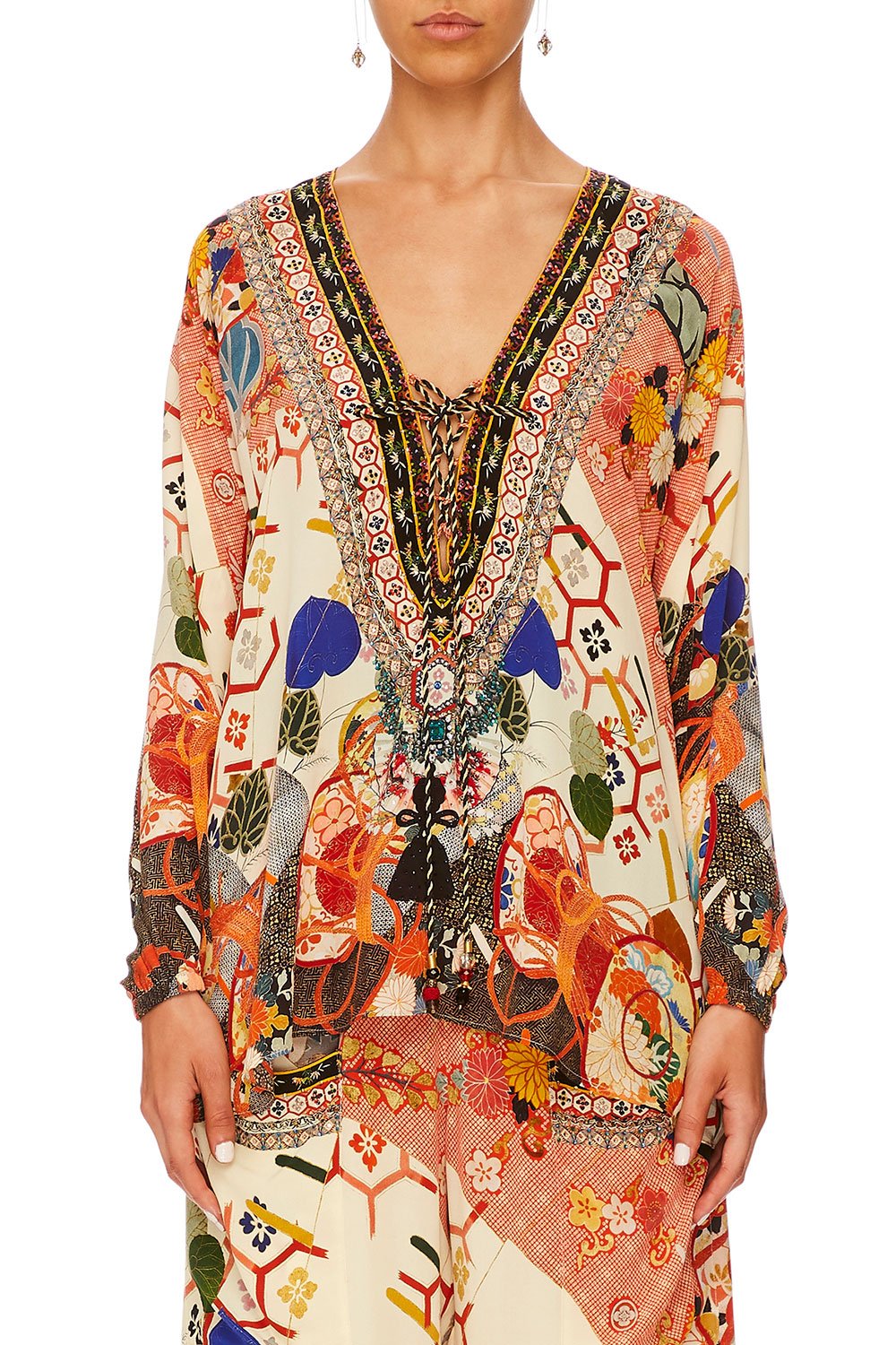 CAMILLA KISSING THE SUN LACE UP SHIRT