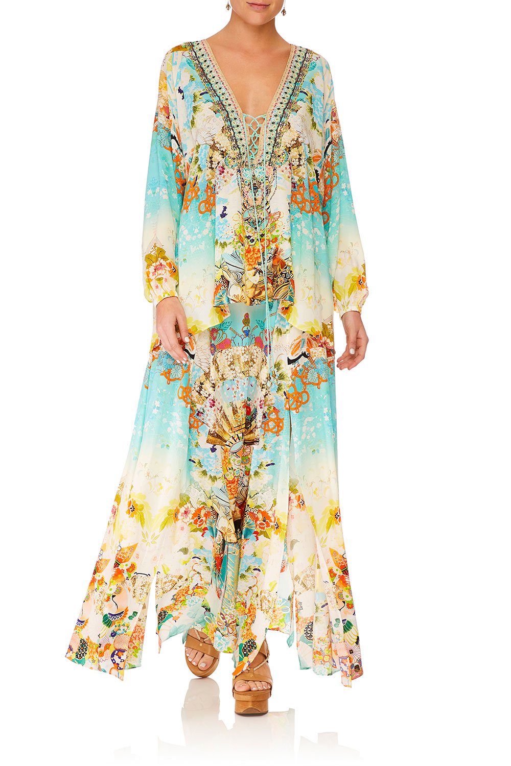 CAMILLA RETROS RAINBOW LACE UP SHIRT