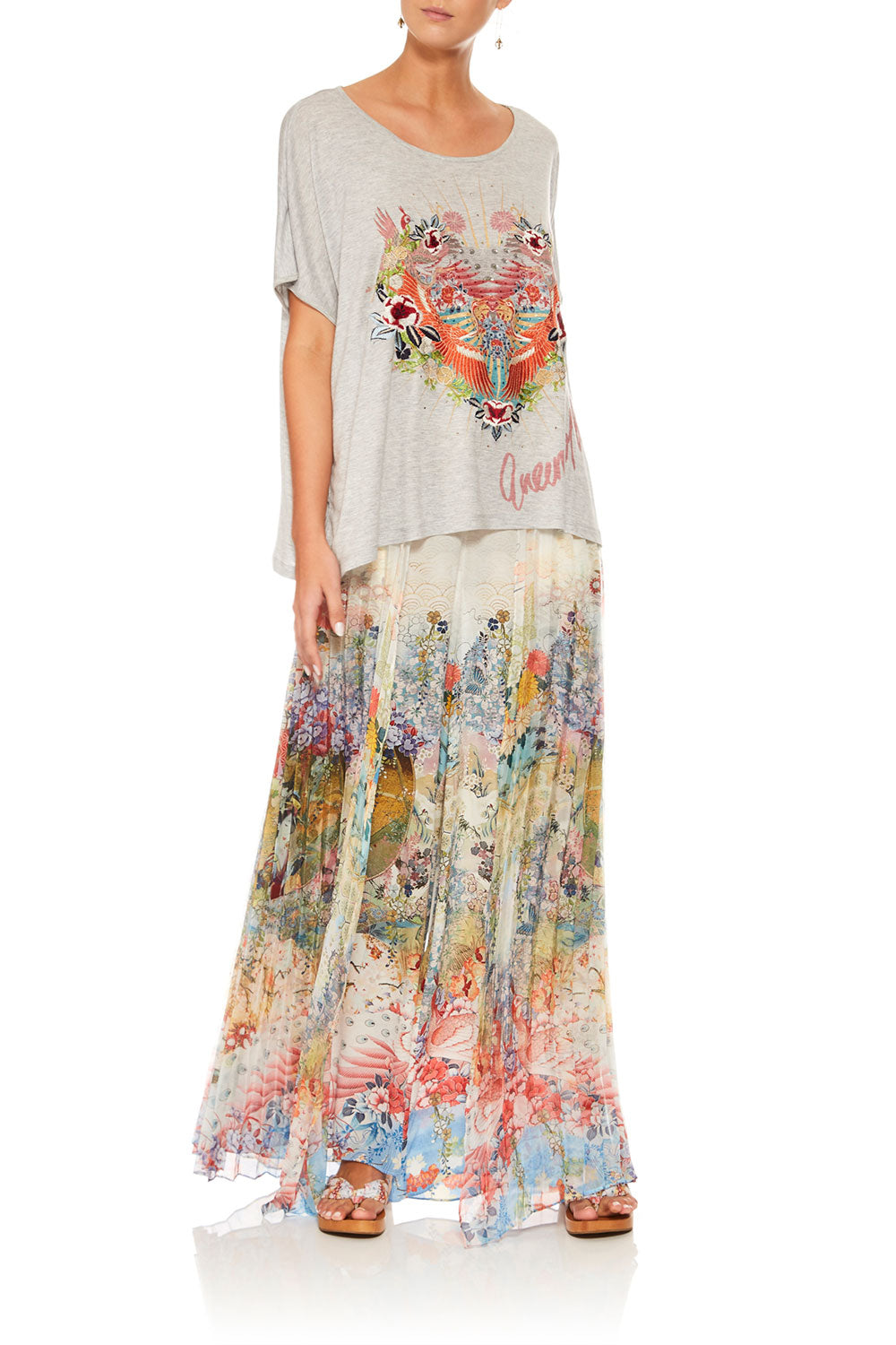 CAMILLA LADY LABRYINTH LOOSE FIT ROUND NECK TEE