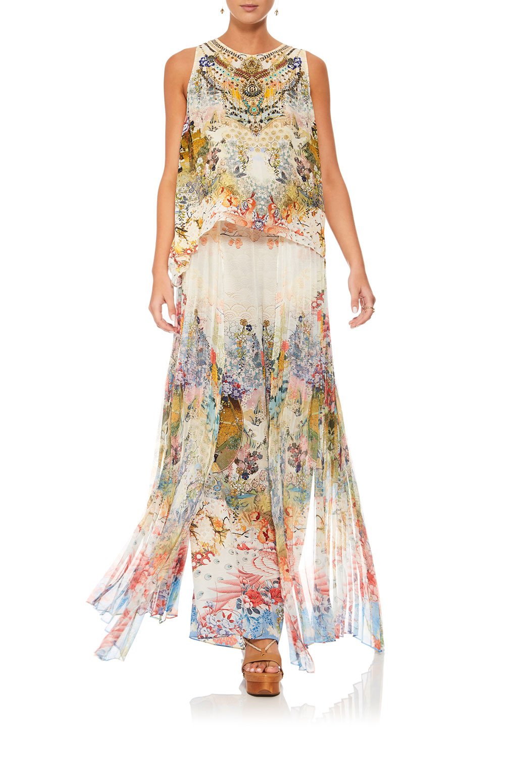 CAMILLA LADY LABYRINTH BUTTON BACK TOP