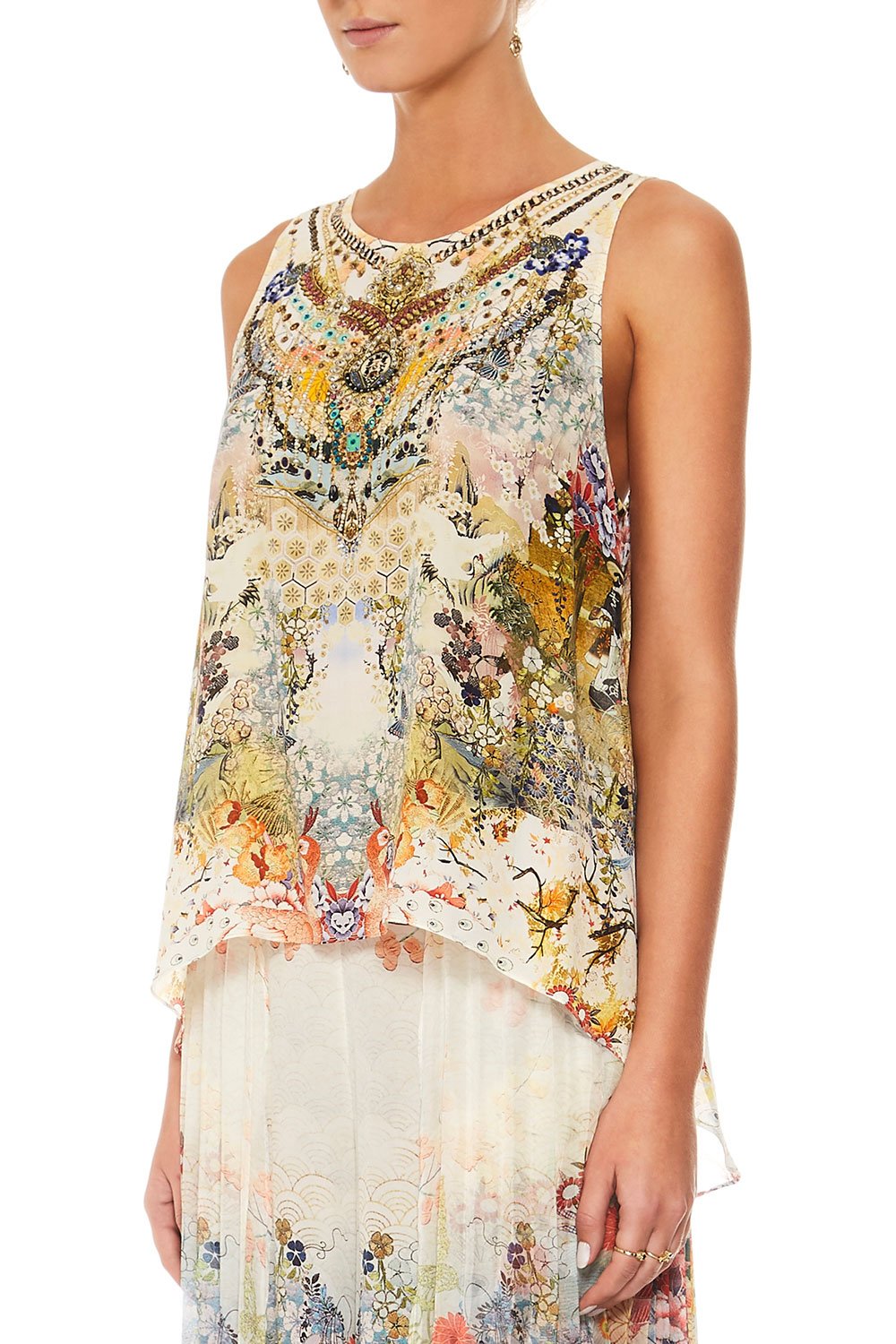 CAMILLA LADY LABYRINTH BUTTON BACK TOP