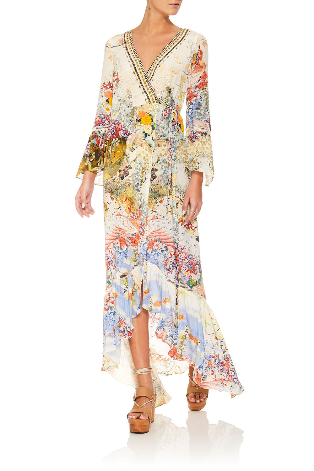 LADY LABYRINTH LONG SLEEVE WRAP DRESS