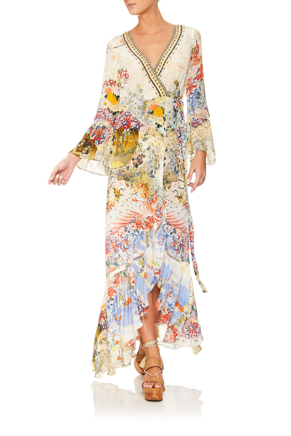 LADY LABYRINTH LONG SLEEVE WRAP DRESS