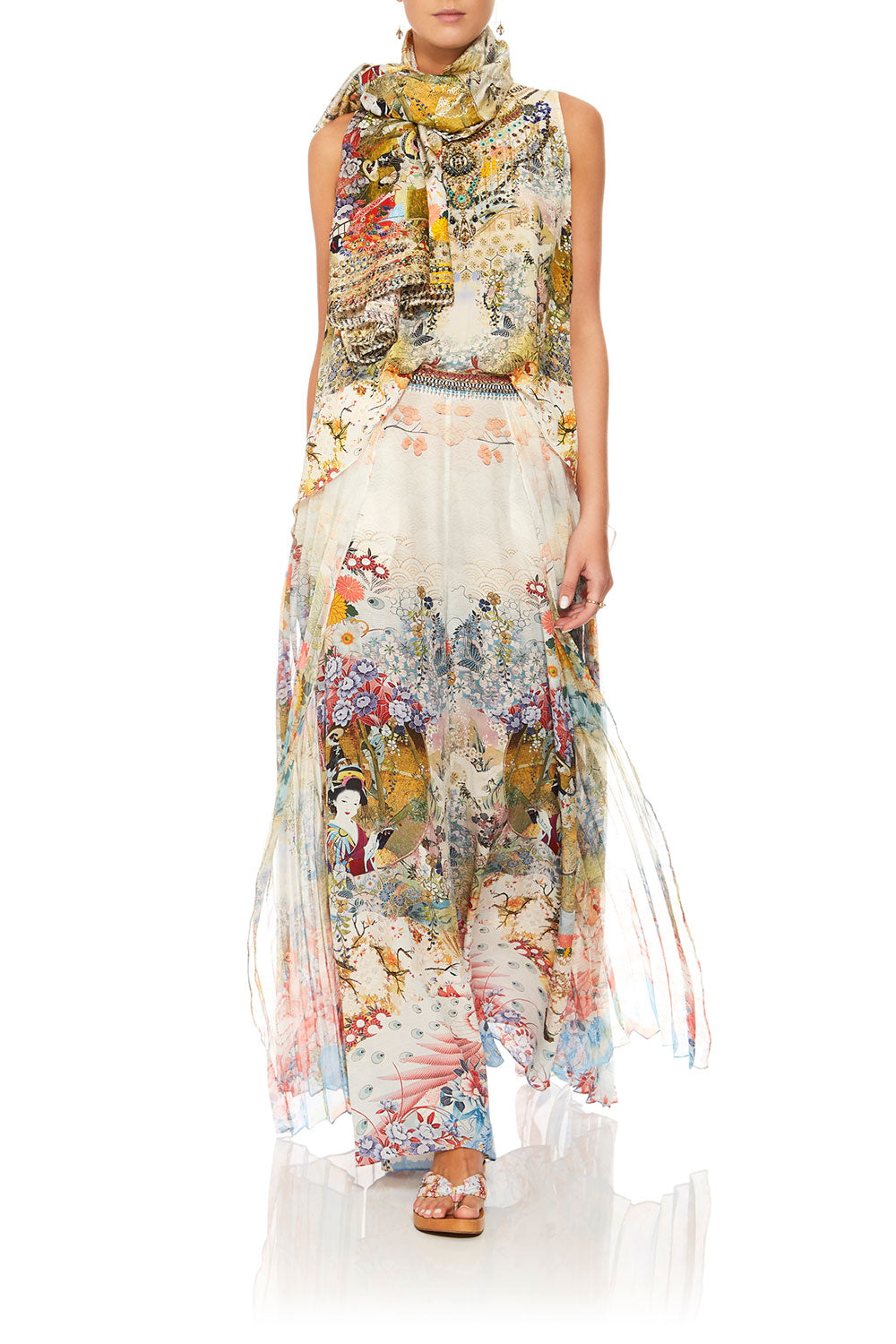 CAMILLA LADY LABYRINTH WIDE LEG PANT W PLEAT OVERLAY