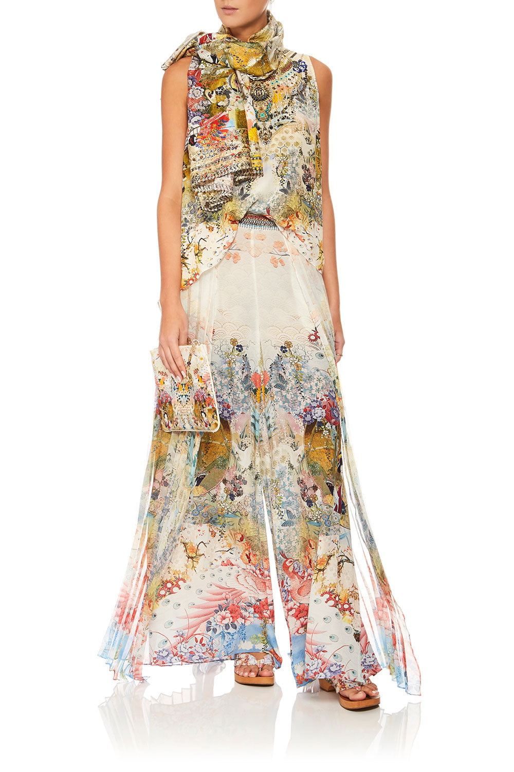 CAMILLA LADY LABYRINTH WIDE LEG PANT W PLEAT OVERLAY