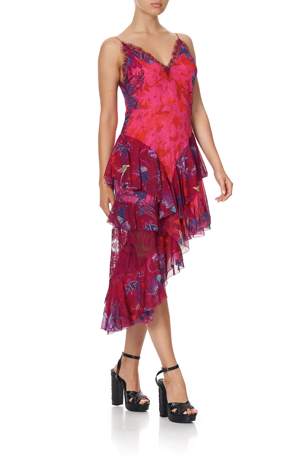 LAYERED ASYMMETRICAL DRESS TROPIC OF NEON