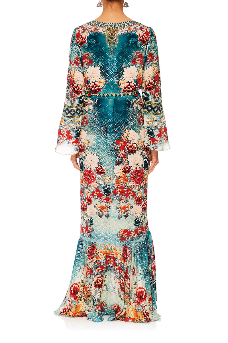 CAMILLA HER HEIRLOOM LONG SLEEVE WRAP DRESS