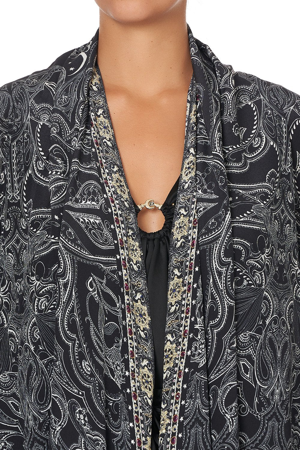 LONG CASUAL JACKET WITH POCKETS MIDNIGHT PEARL