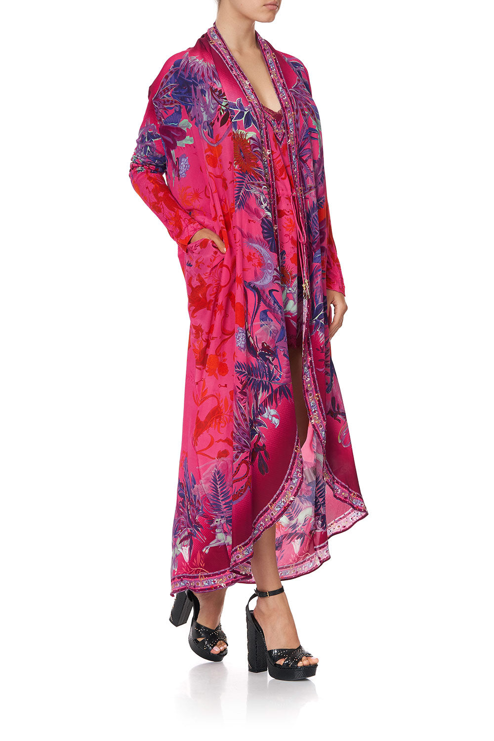 LONG CASUAL JACKET WITH POCKETS TROPIC OF NEON