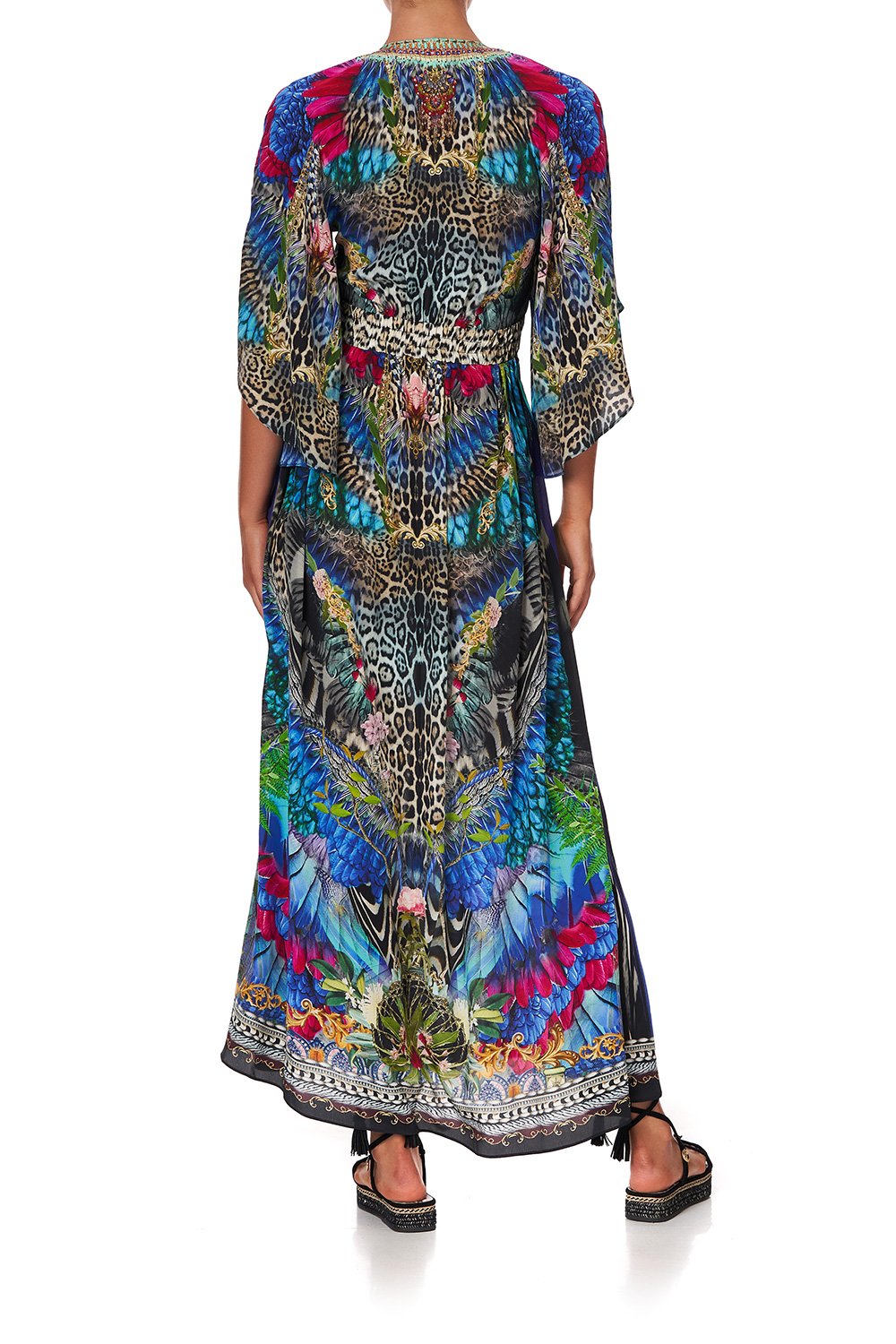 LONG DRESS WITH SMOCKED WAIST CAFE NAIROBI