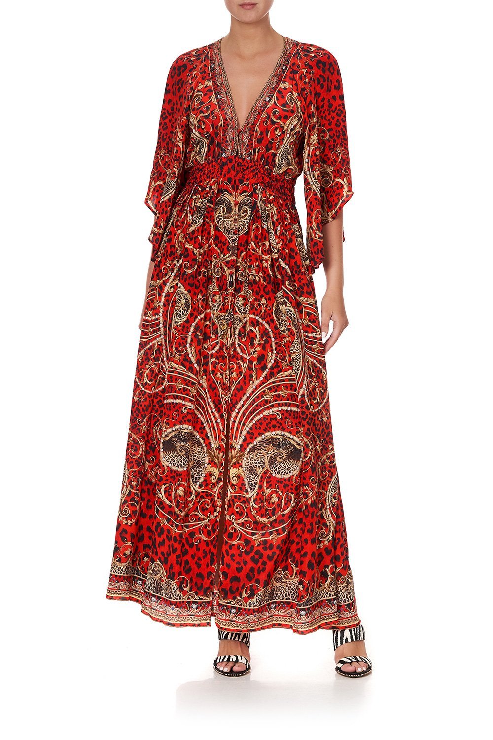 LONG DRESS WITH SMOCKED WAIST SLAVE TO THE RHYTHM