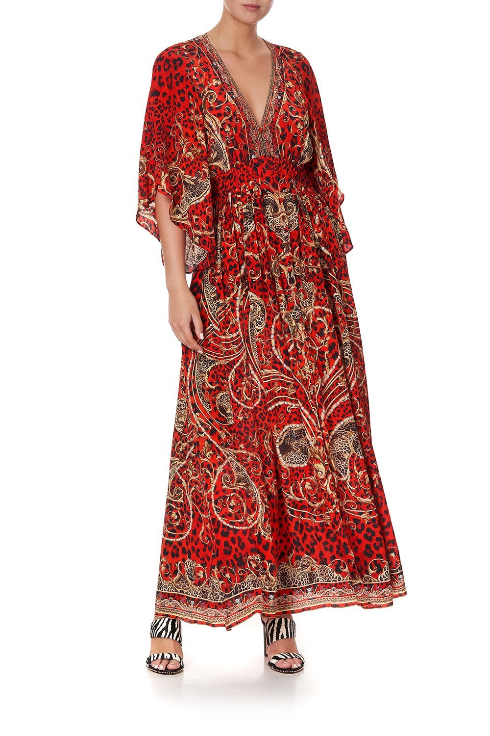 LONG DRESS WITH SMOCKED WAIST SLAVE TO THE RHYTHM