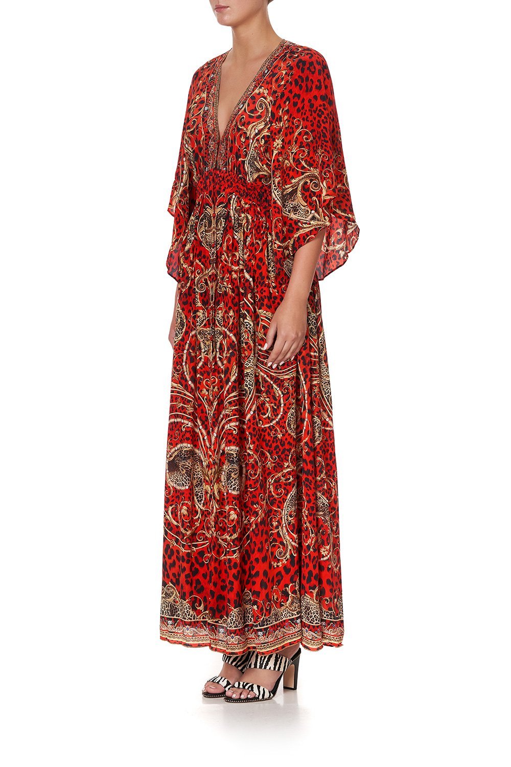 LONG DRESS WITH SMOCKED WAIST SLAVE TO THE RHYTHM