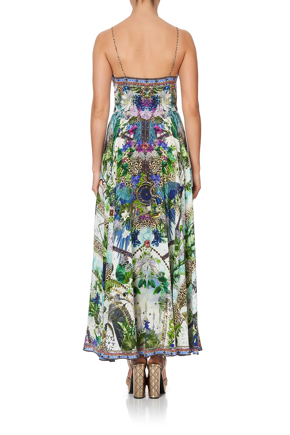 LONG DRESS WITH TIE FRONT MOON GARDEN