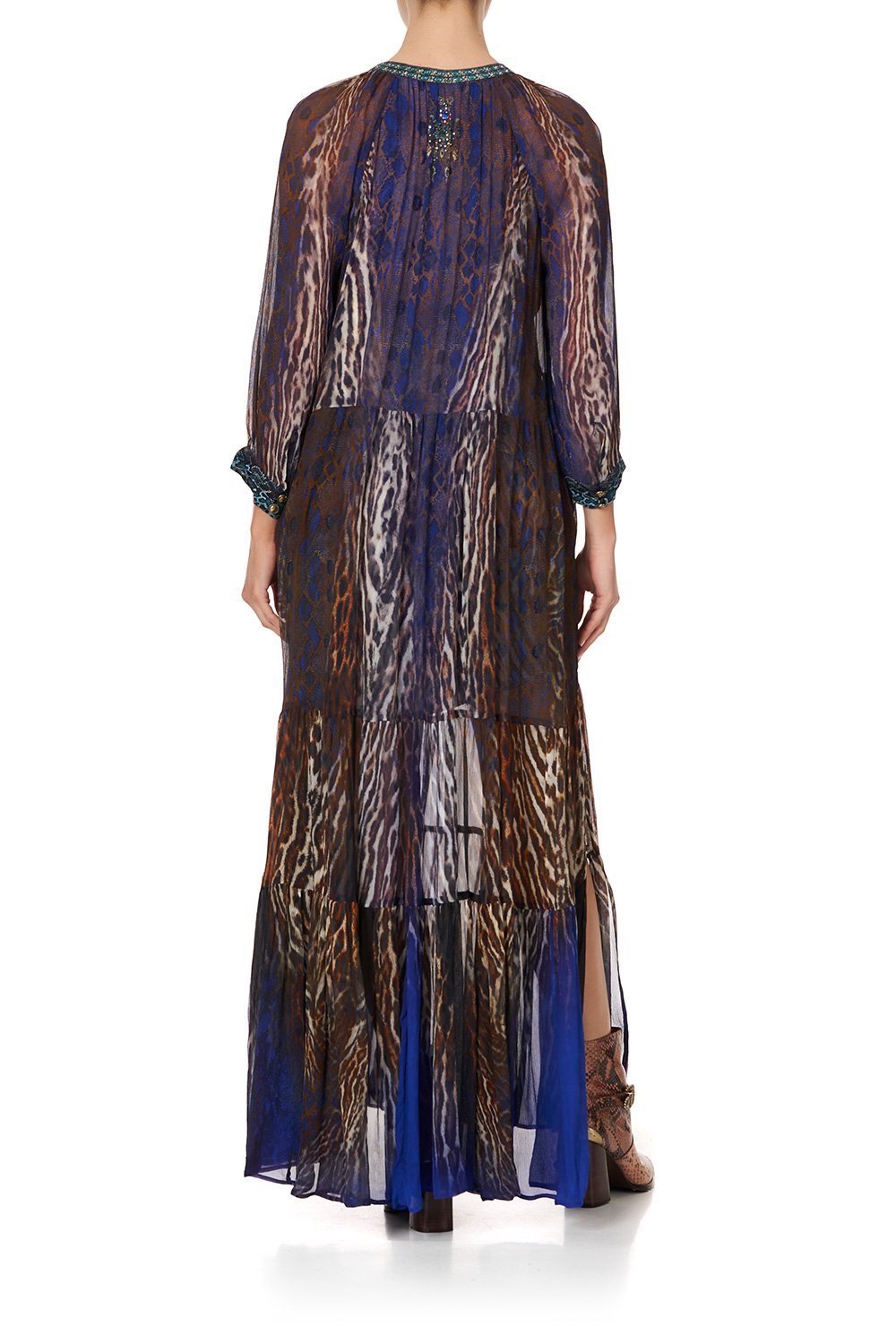 LONG GATHERED PANEL DRESS KOMODO QUEEN