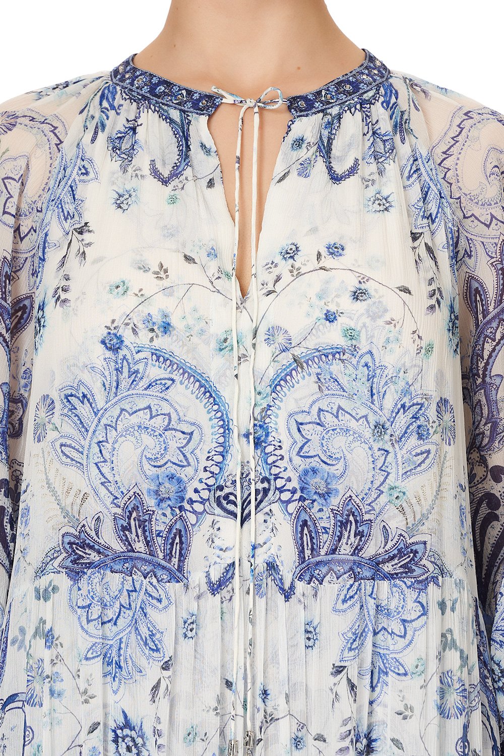 LONG GATHERED PANEL DRESS TALKING ABOUT A REVOLUTION