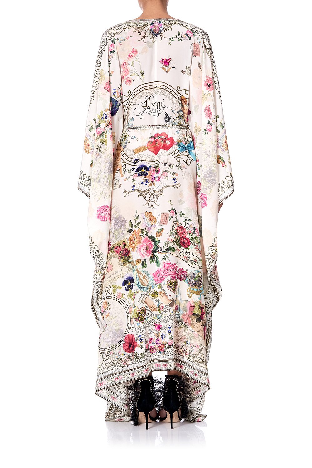SPLIT HEM LACE UP KAFTAN JARDIN POSTCARDS