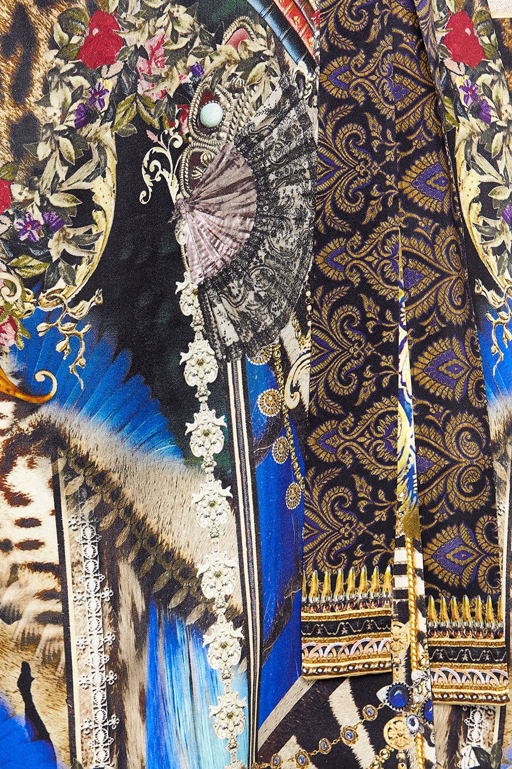 LONG ROBE WITH NARROW COLLAR STRONGER TOGETHER