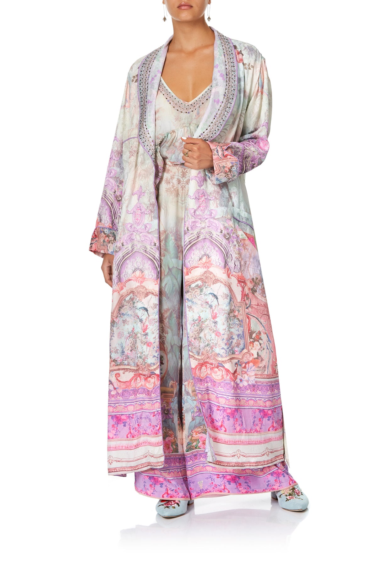 CAMILLA LONG ROBE WITH TIE ELECTRON LIBRE