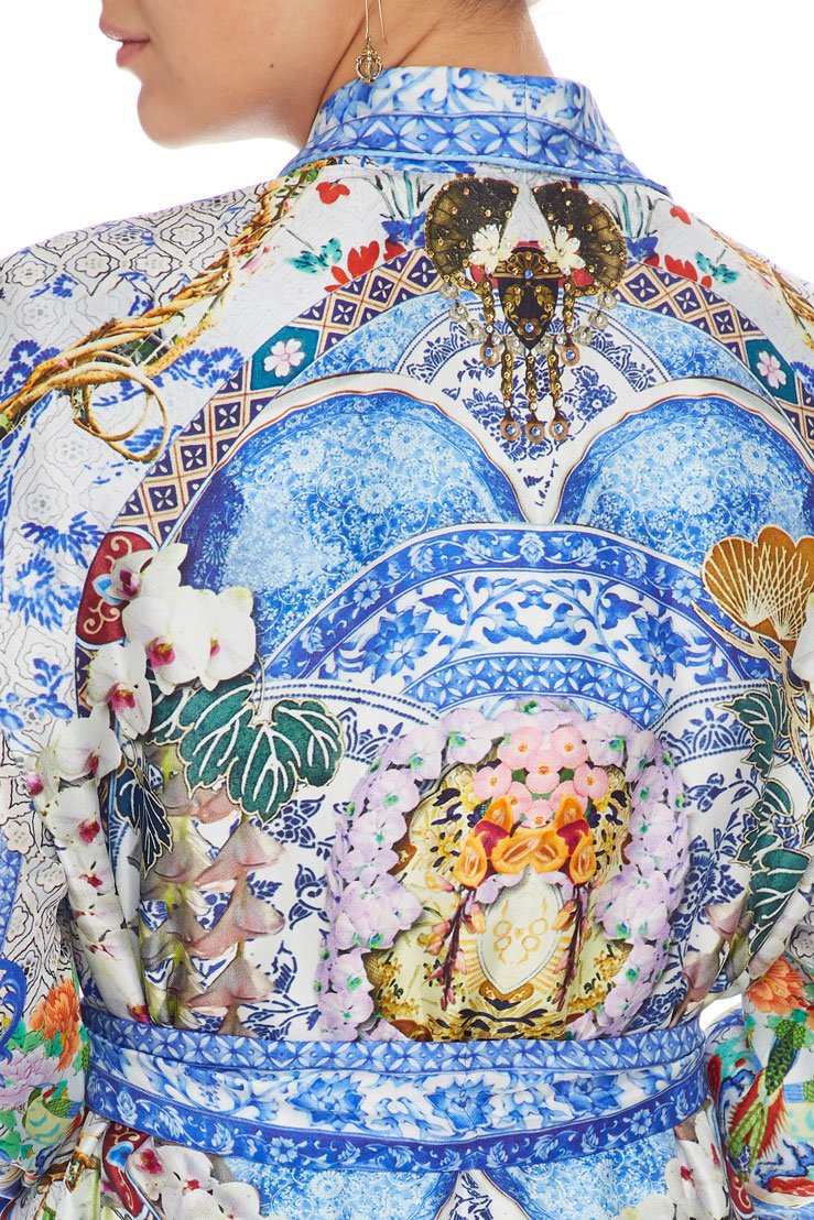 CAMILLA LONG ROBE WITH TIE GEISHA GATEWAYS