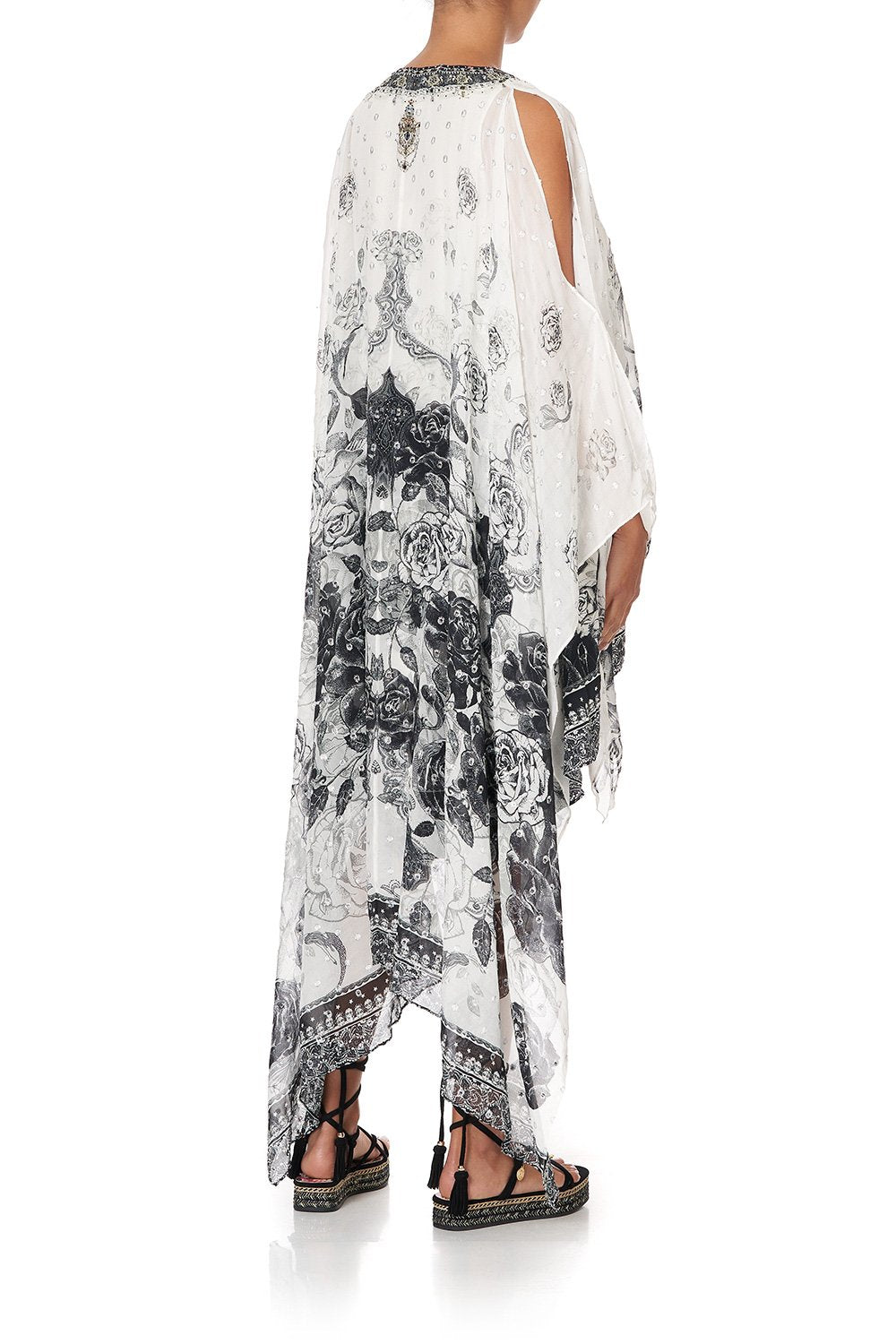 LONG SHEER OVERLAY DRESS MIDNIGHT PEARL