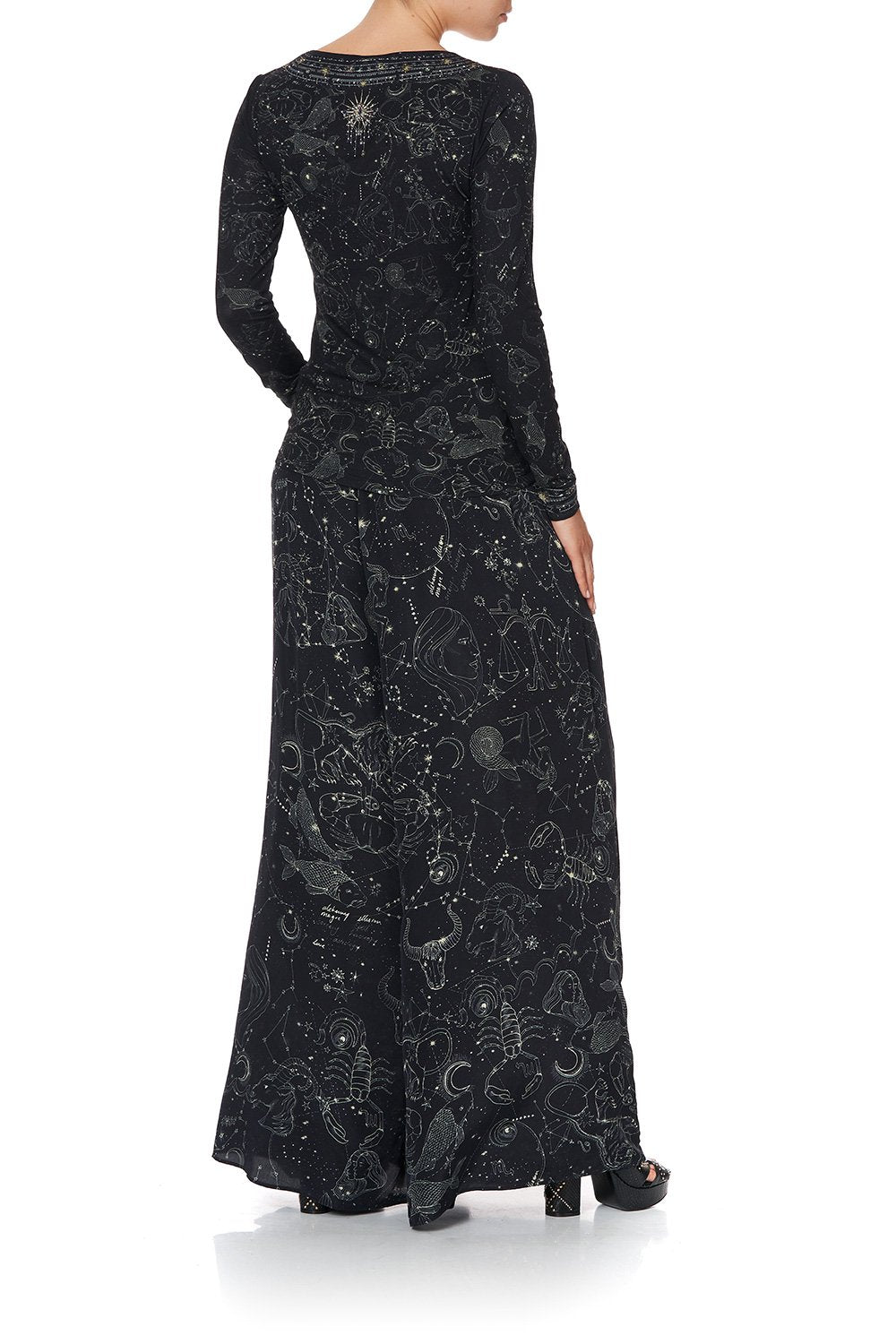 LONG SLEEVE FITTED TOP MIDNIGHT MOON HOUSE