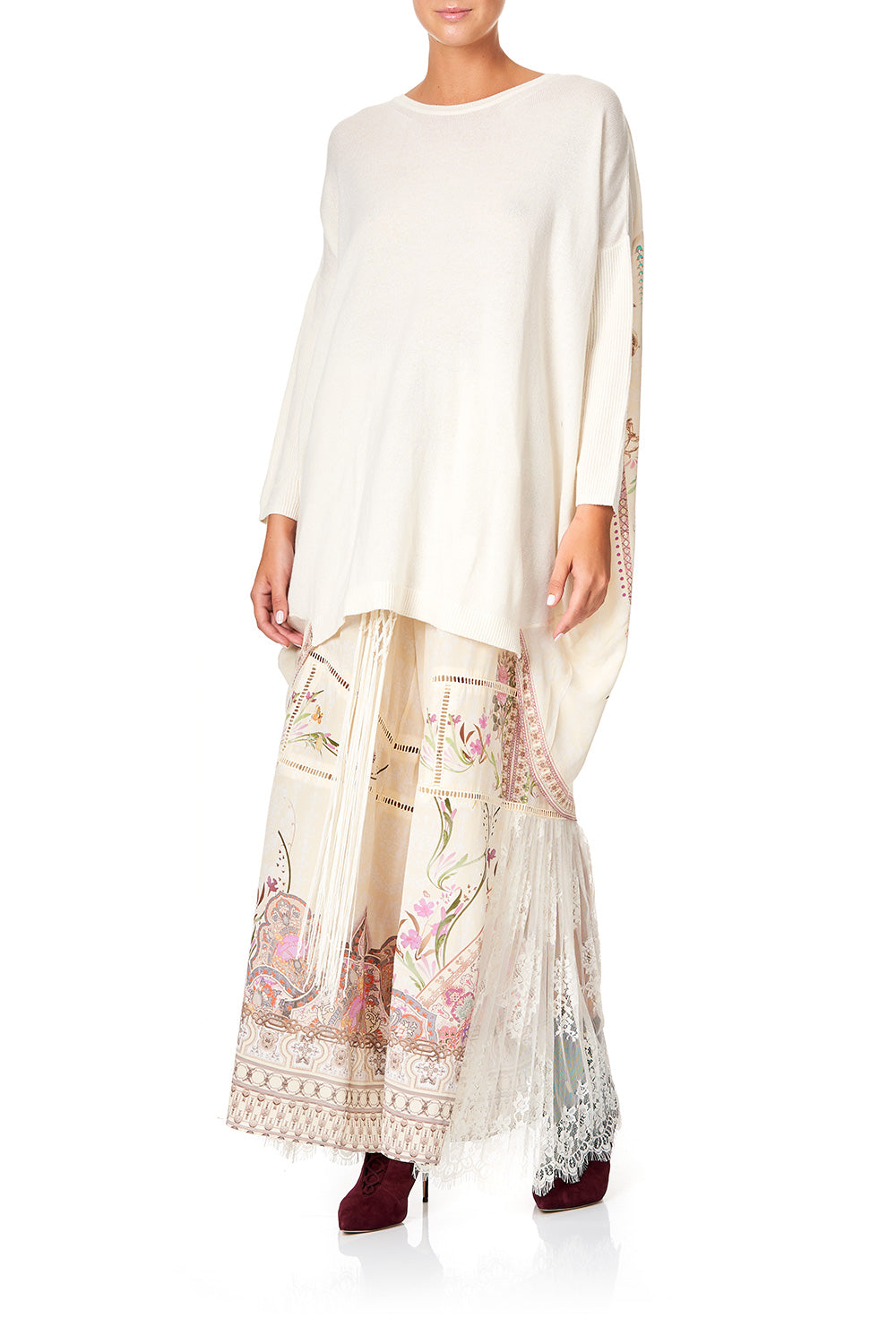 CAMILLA LONG SLEEVE JUMPER WITH PRINT BACK GOLDEN AGE