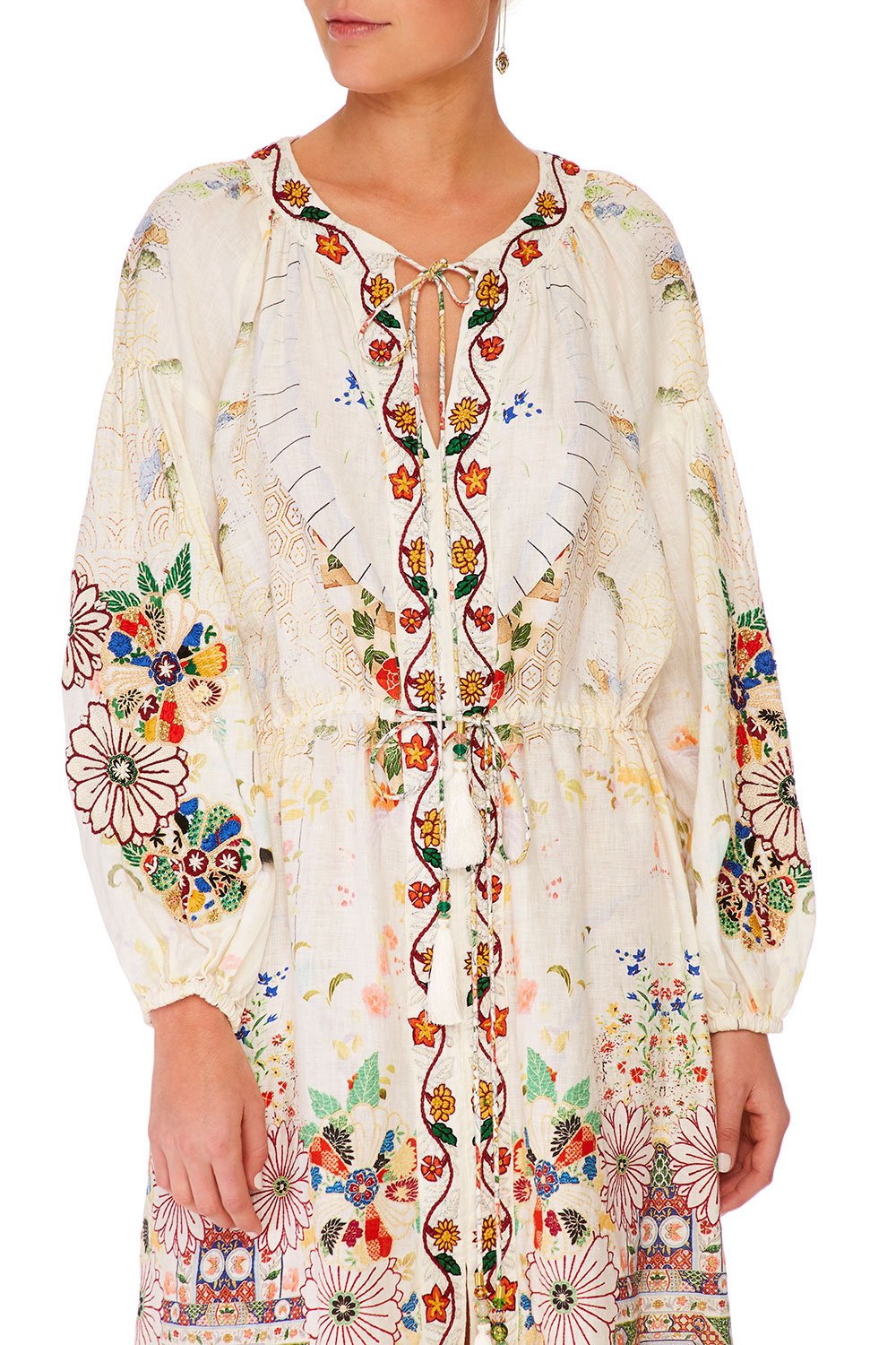 CAMILLA TIME AFTER TIME LOOSE FIT DRESS W TIES