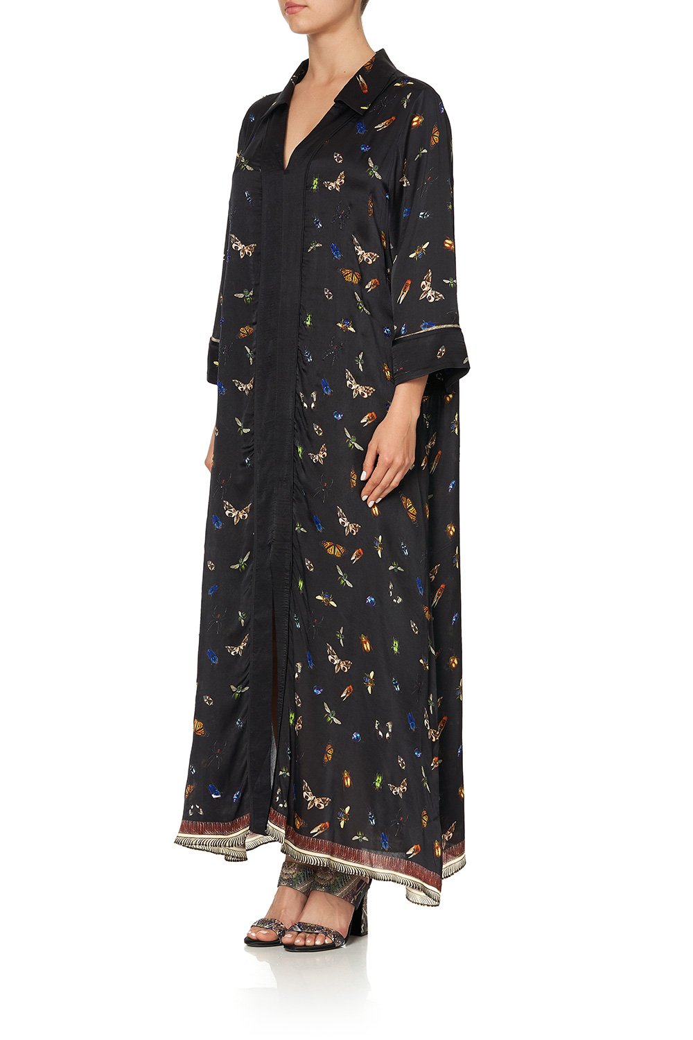 LOOSE SHIRT DRESS WITH CENTRE FRONT SPLIT LOVE BUG