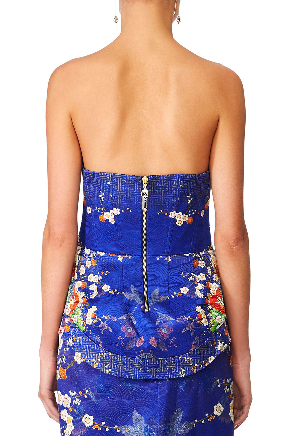 CAMILLA MAIKOS MIDNIGHT CURVED HEM ZIP DETAIL CORSET