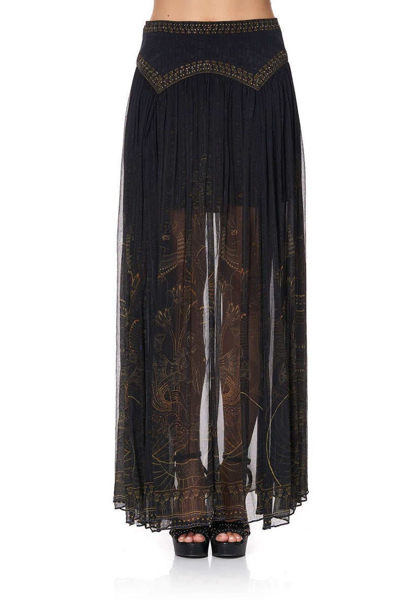 DOUBLE LAYER MAXI SKIRT WITH SHAPED YOKE ITS A SIGN