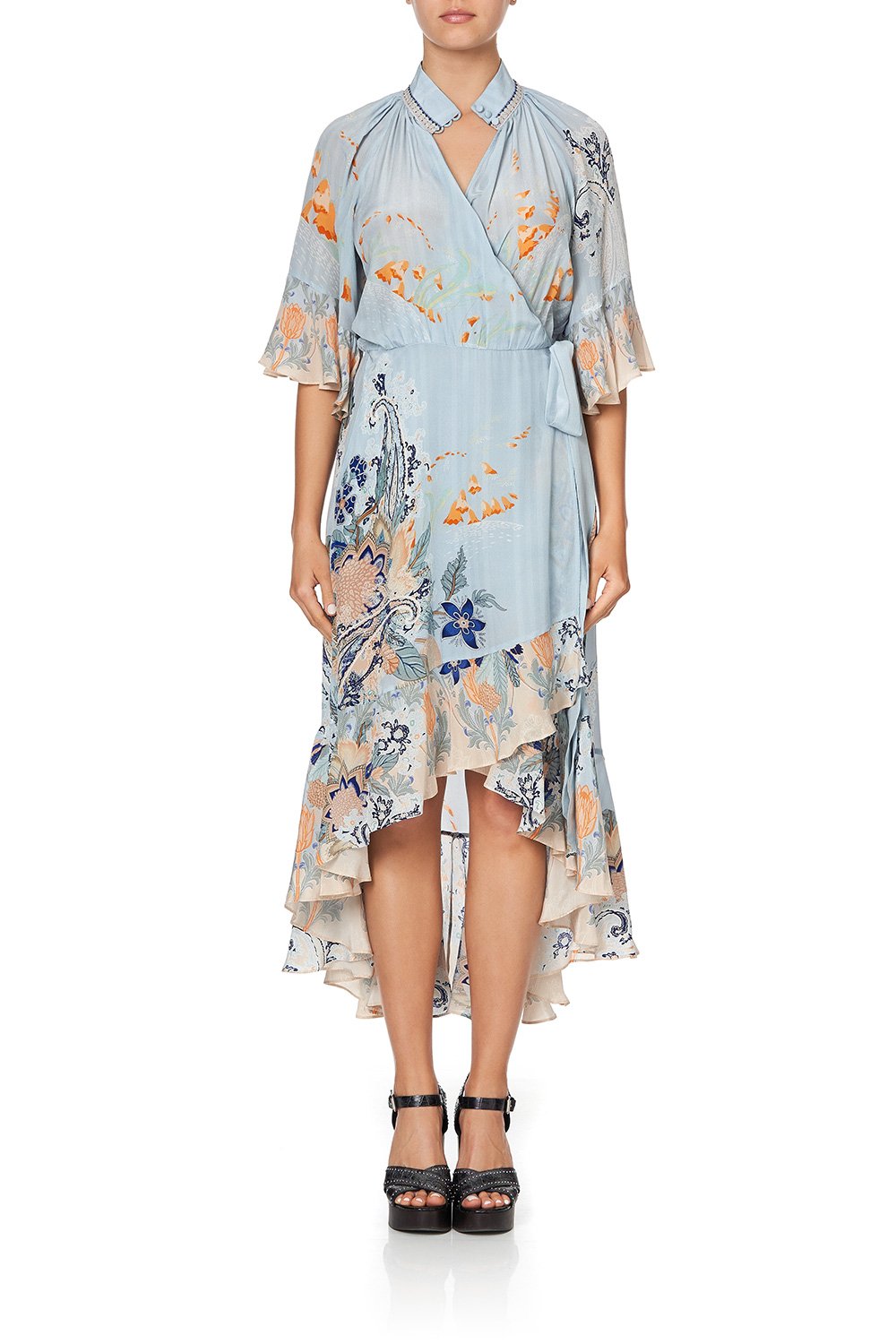 MIDI WRAP DRESS WITH RAGLAN SLEEVE FRASER FANTASIA