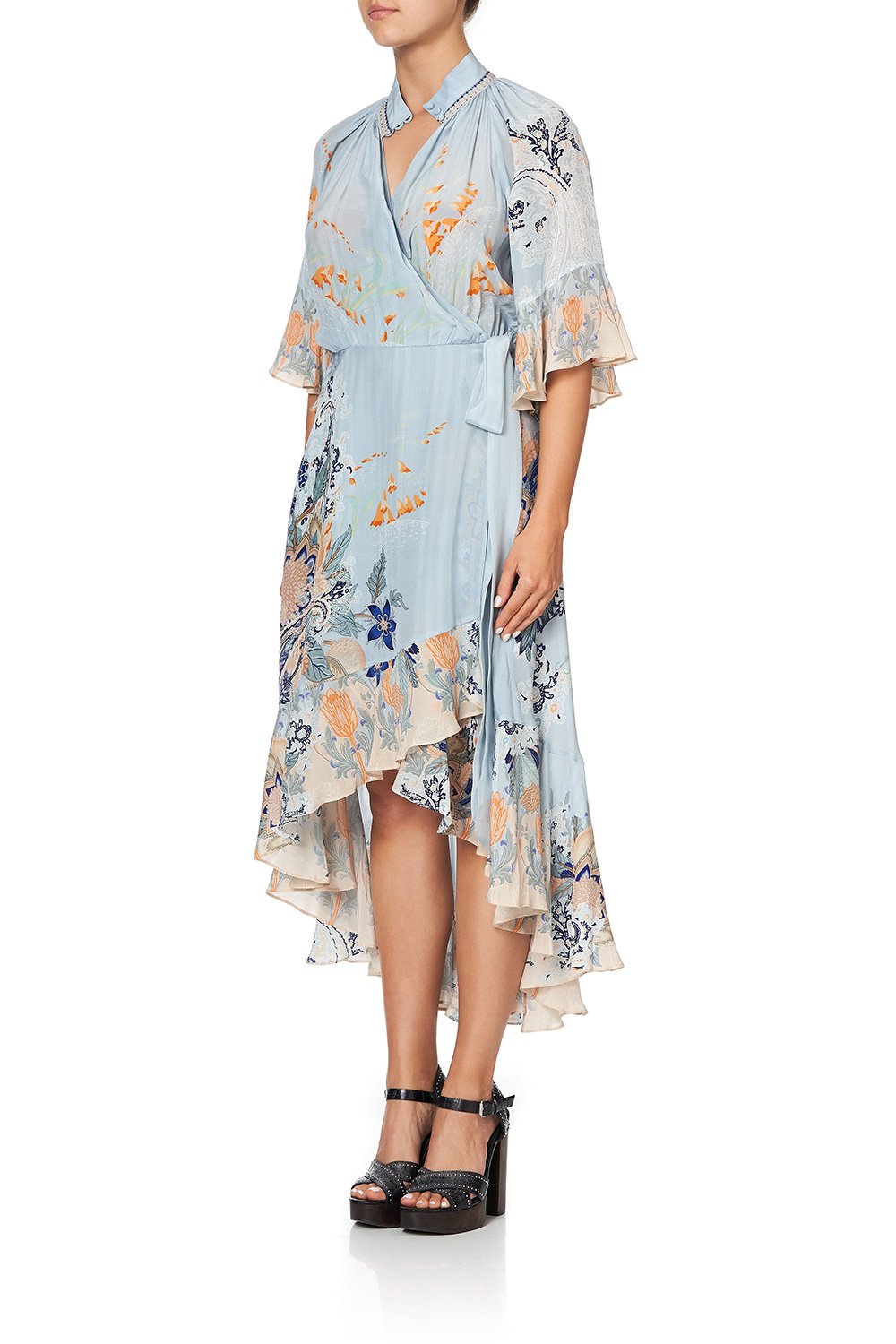 MIDI WRAP DRESS WITH RAGLAN SLEEVE FRASER FANTASIA