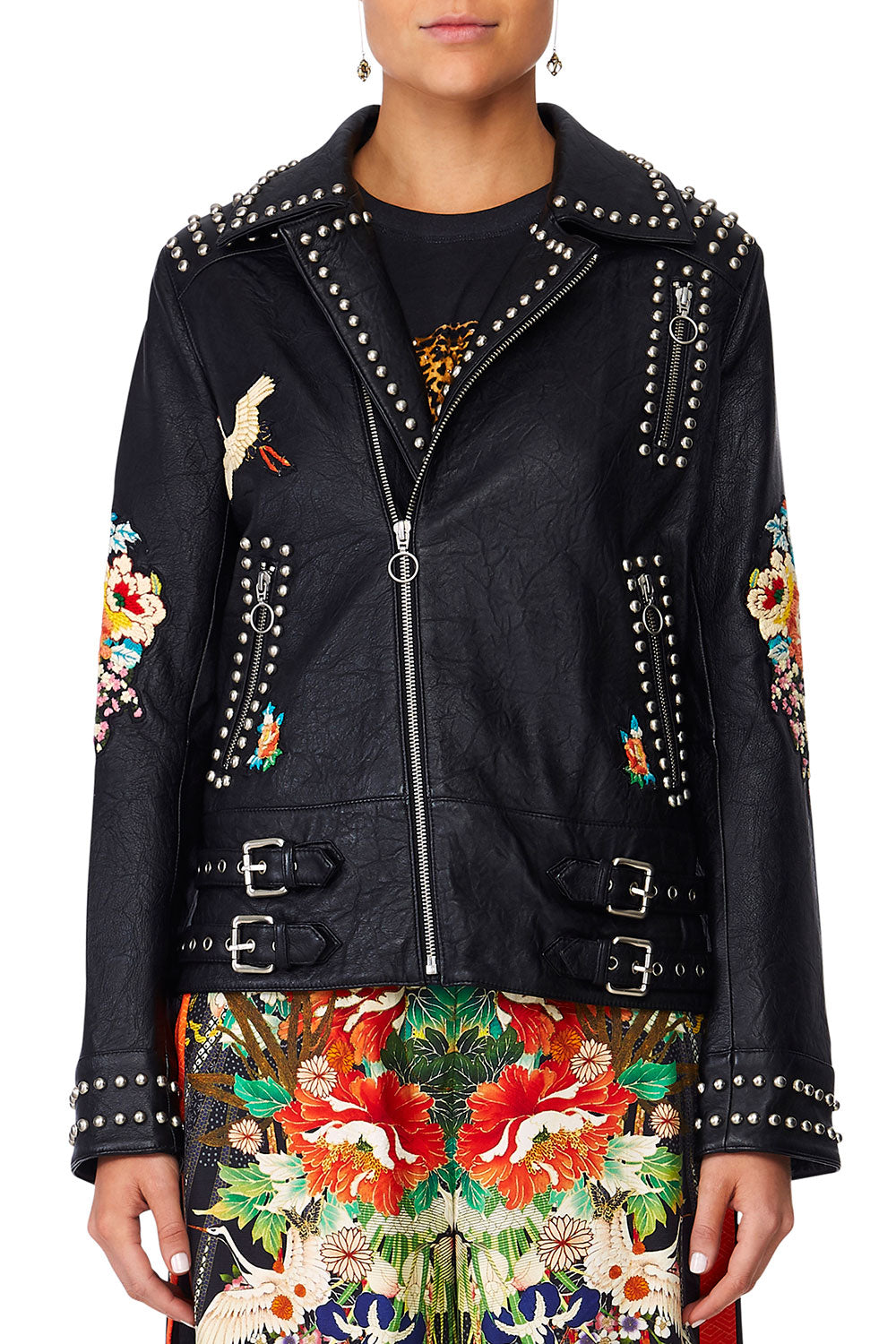 CAMILLA MIDNIGHT MOONCHILD STUDDED BIKER JACKET