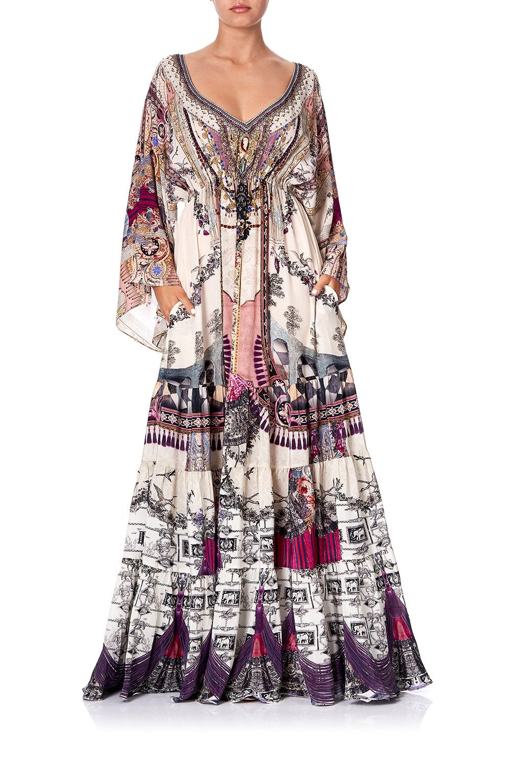 GATHERED PANEL DRESS VIOLET CITY