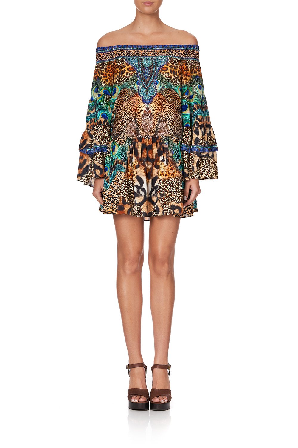 OFF SHOULDER DRESS WITH SMOCKING MOTHER XANADU