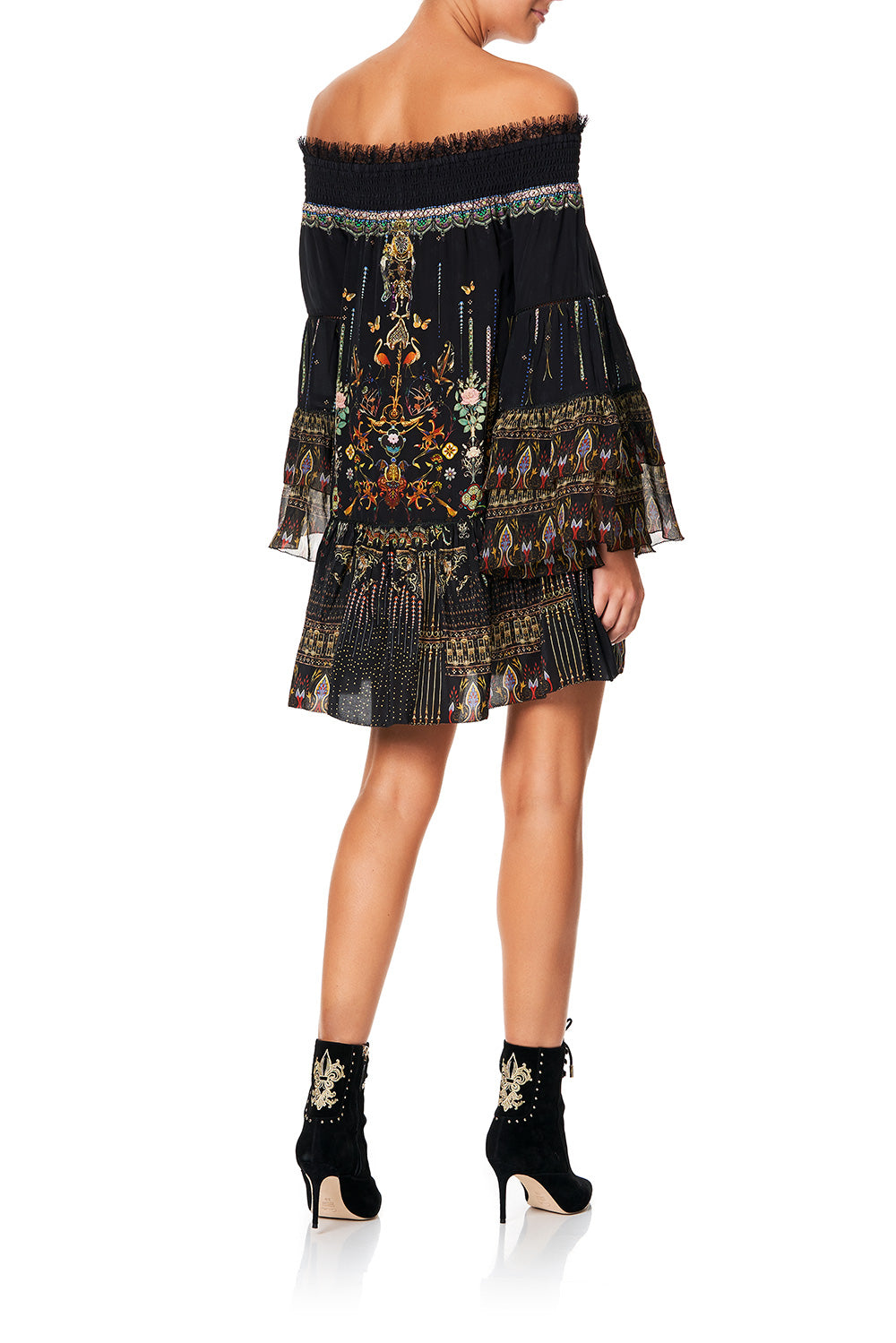 CAMILLA OFF SHOULDER DRESS WITH SMOCKING REBELLE REBELLE